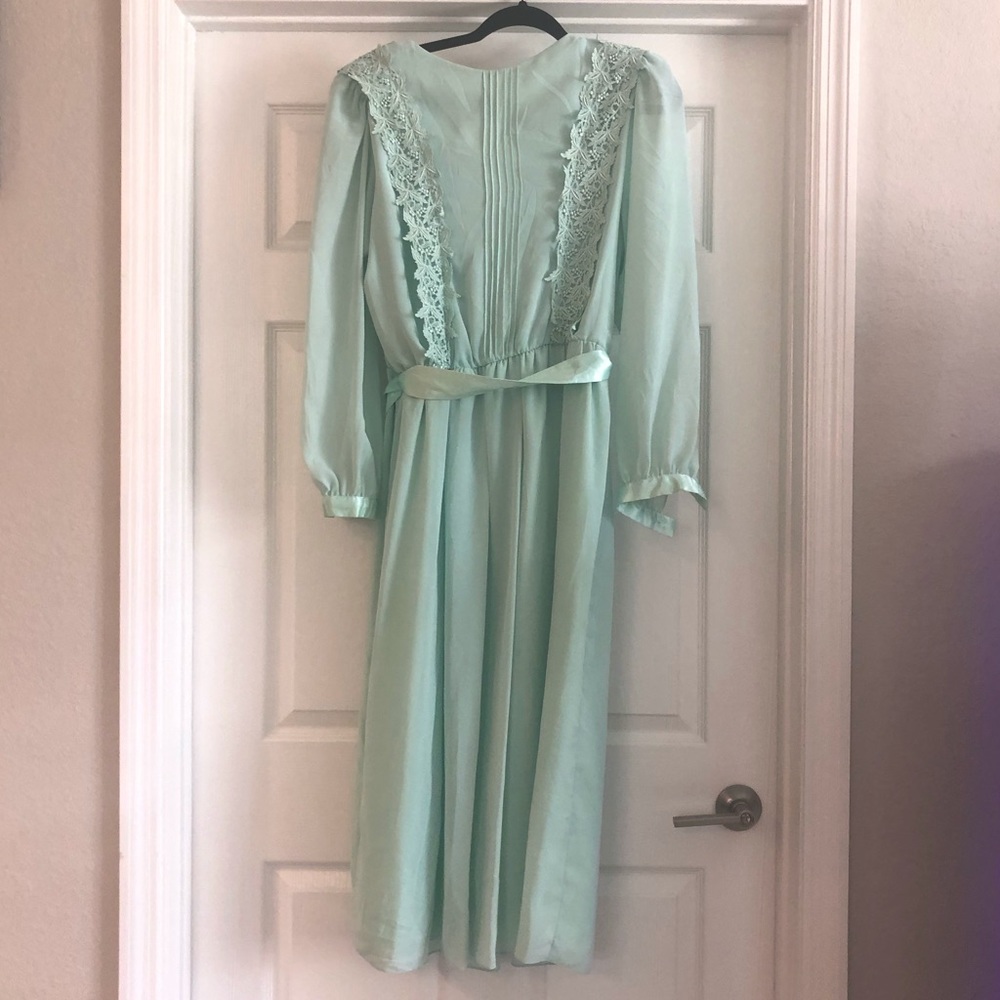 Vintage seafoam Ursula of Switzerland dress - Picture 2 of 5